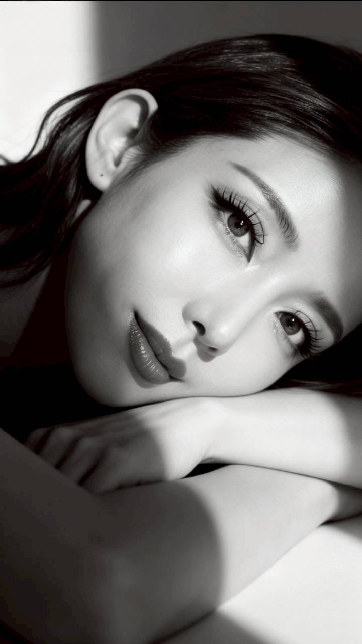 Loa代表・Marilynのモノクロポートレート